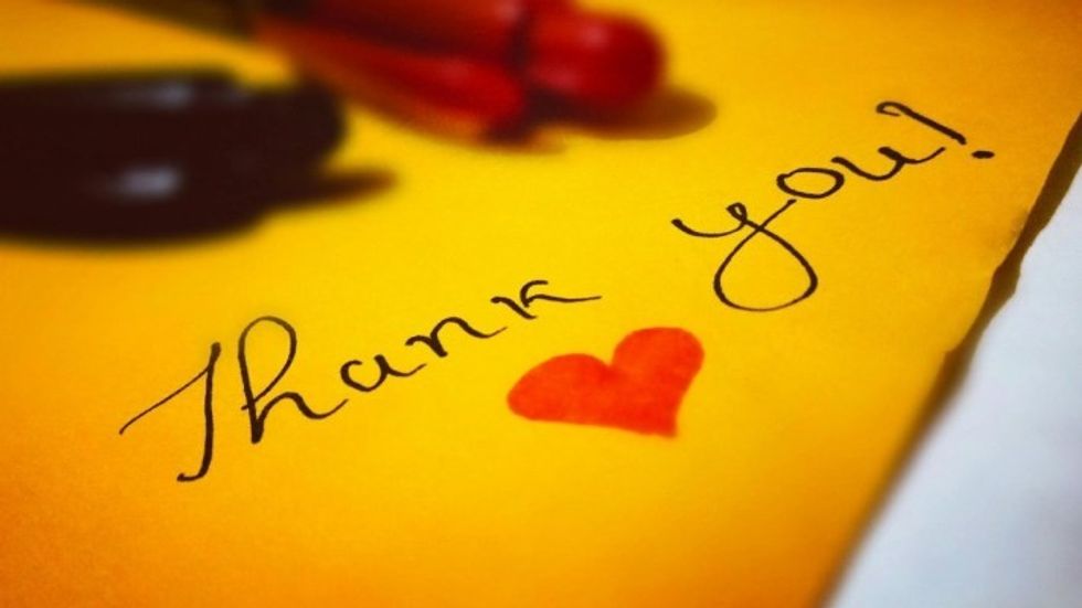 thank you letter with a heart.