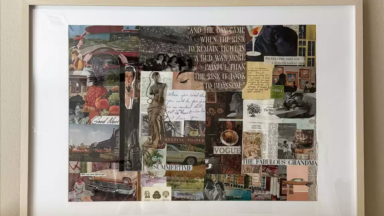 The note Abrielle Clausing found in a Fossil bag while thrifting is now part of a cherished collage.