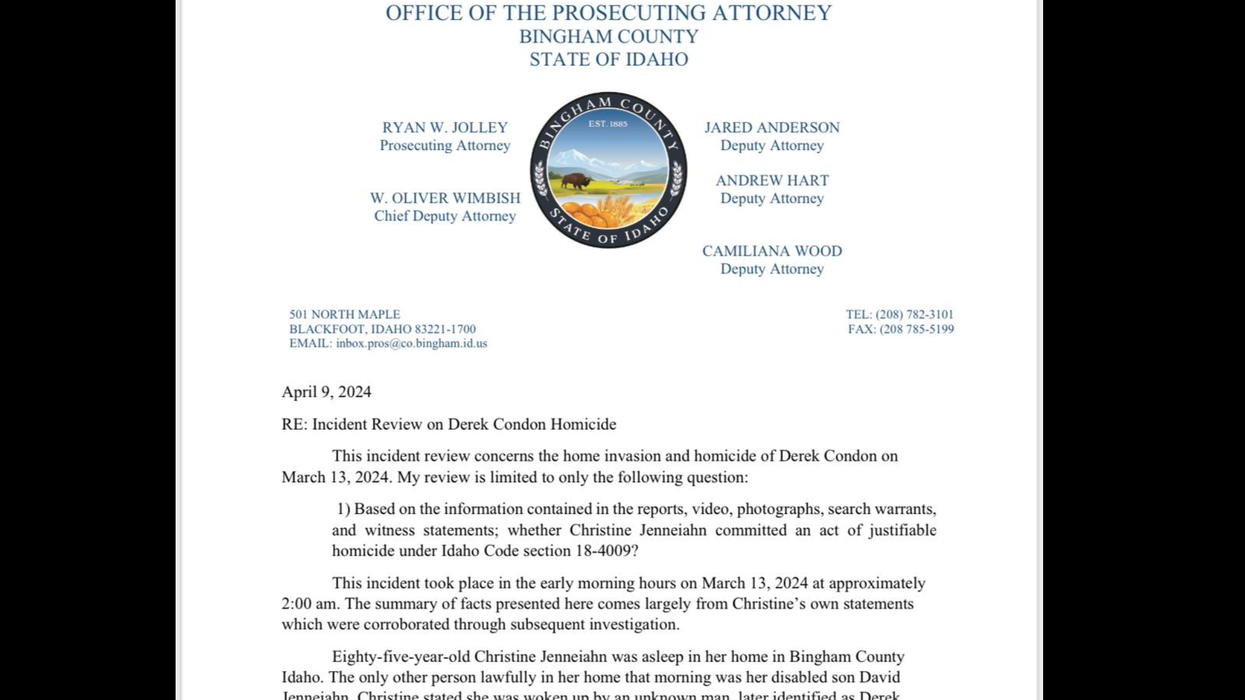 The official incident report on a home invasion in Bingham County, Idaho