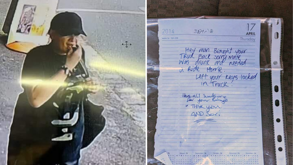Thief Steals Truck and Unbelievably Returns It a Few Days Later - Leaves Behind a Gift and a Note