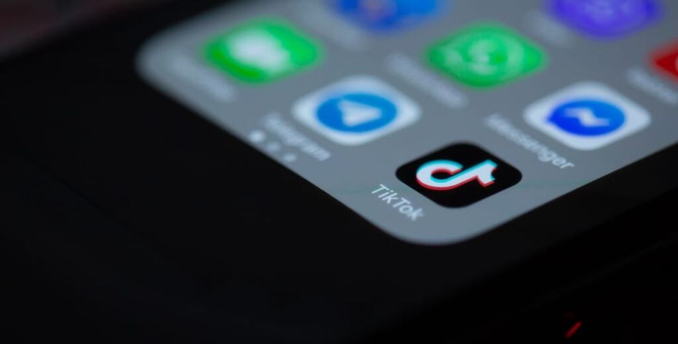tiktok on a phone close up