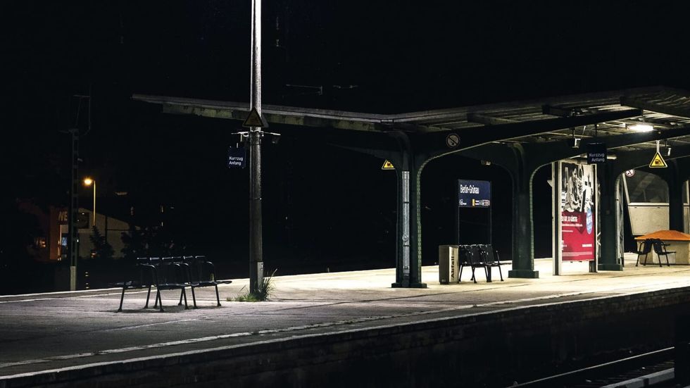 train station at night