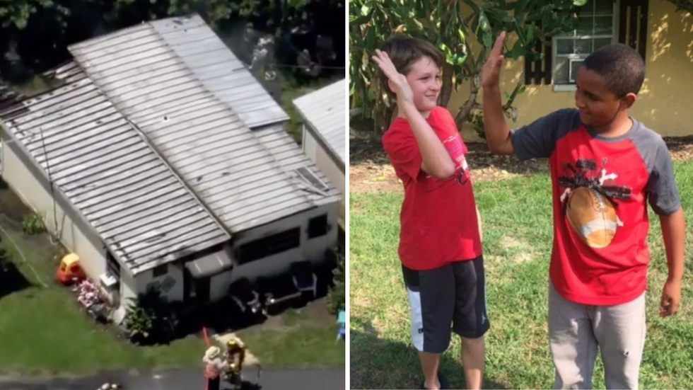 Little Boys Notice Their Neighbors House Is on Fire - Rush to Rescue Toddlers Stuck Inside Despite Being Really Scared
