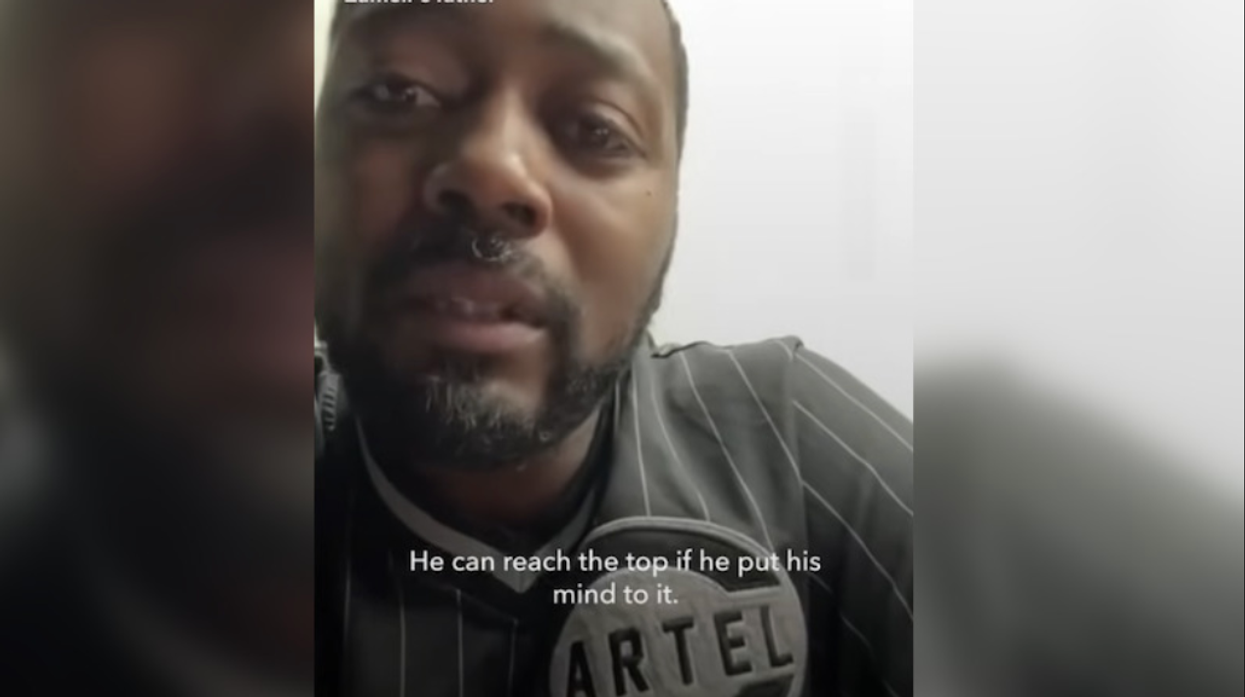 \u200bOne father smiles with pride and speaks about his son.