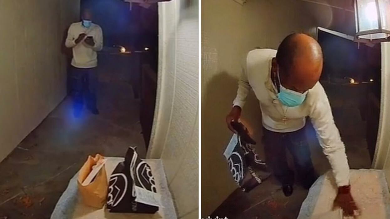 Uber Eats Driver Leaves Mystery Bag on Porch - What a Couple Finds Inside Takes Them by Surprise