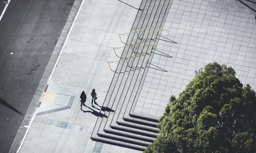view of people in city as seen from above