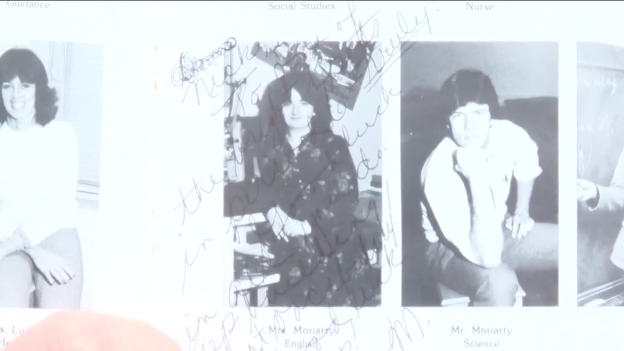 Vintage black and white photo school yearbook with signatures