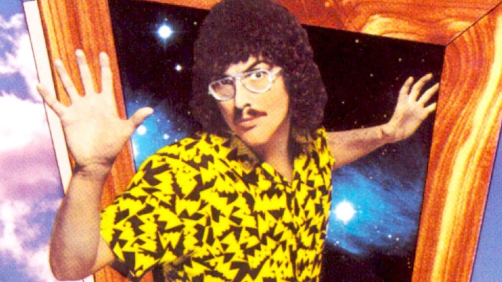 Weird Al entering a cosmic window on 3D cover