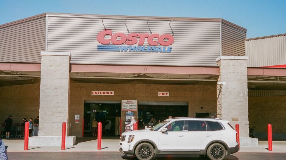 white car outside costco wholesale