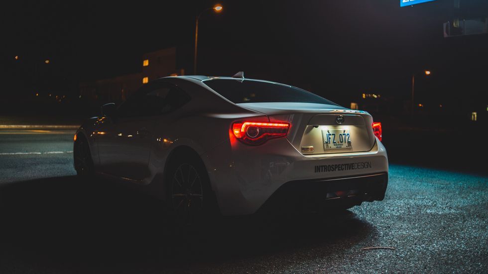 white car parked in the car