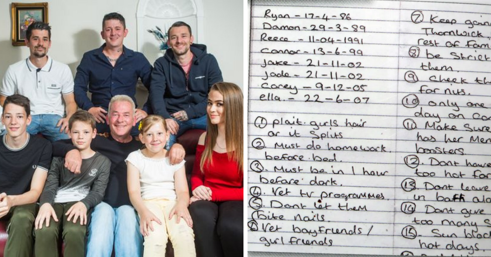 Widowed Dad Raises 8 Kids Following 15 Rules Late Wife Left For Him