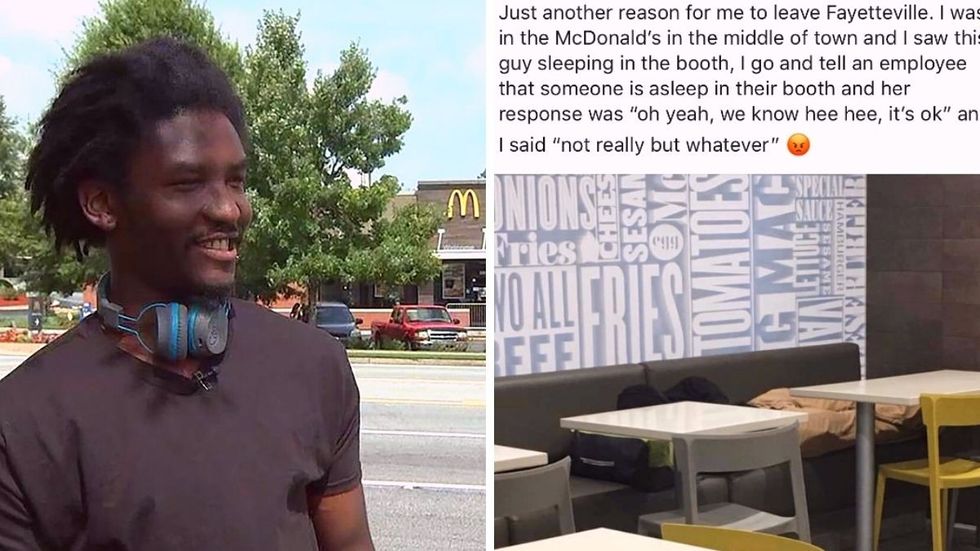 Woman Complains About Homeless Dad Sleeping At McDonald's - His Response Takes Her By Surprise