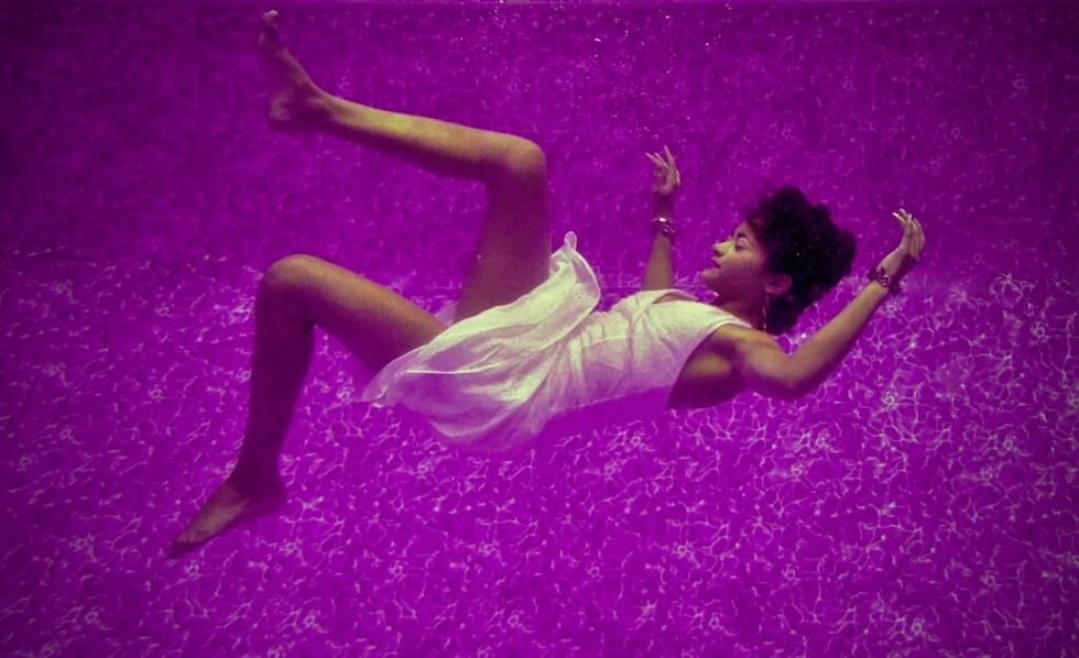 woman falls in her dream