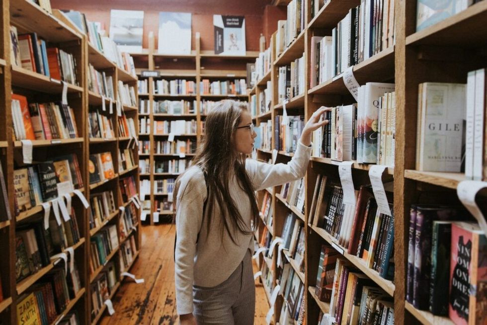 Woman-in-a-book-store