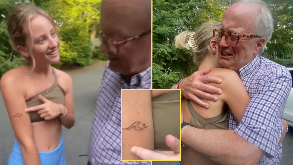 Young Woman Shows Her Dad With Alzheimers Her New Tattoo - The Reason Why She Got It Brings Him to Tears