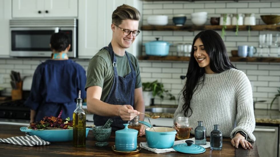 young people meet at cooking class