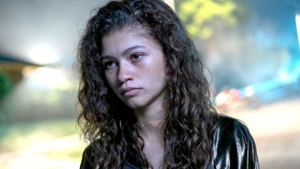 Zandaya as Rue looking pale and sick in Euphoria
