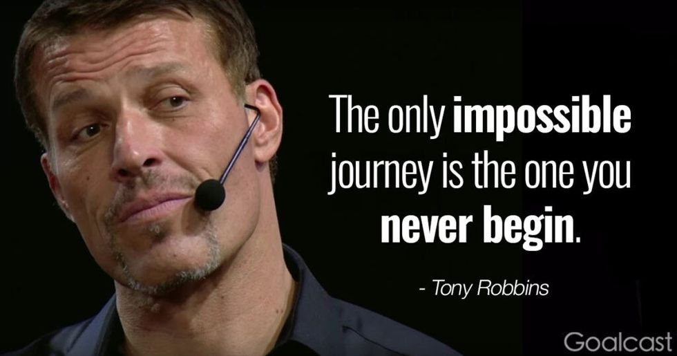 Tony Robbins quote - take action: The only impossible journey is the one you never begin