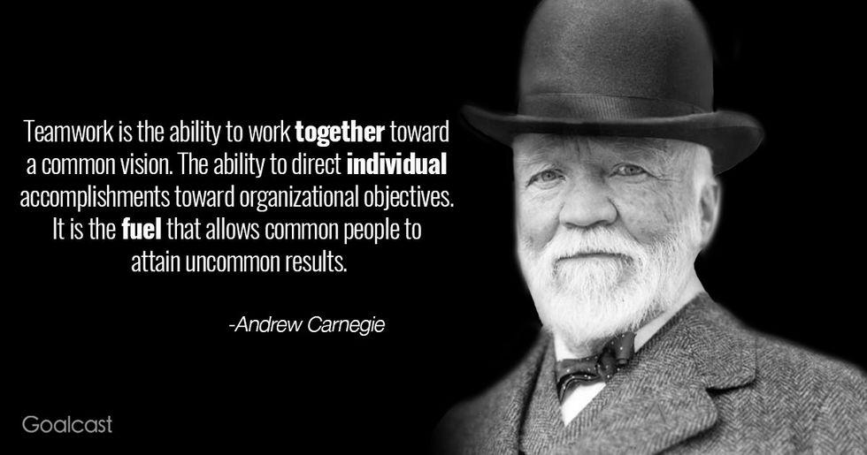 Andrew Carnegie Quote  on Teamwork Working  Together  Toward 