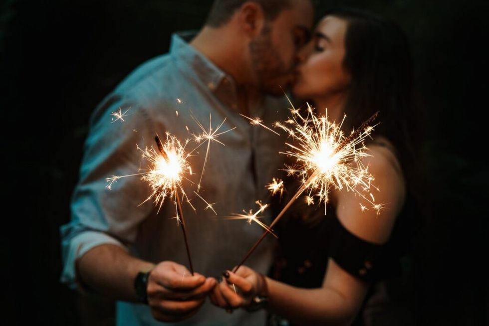 Couple-using-sparklers