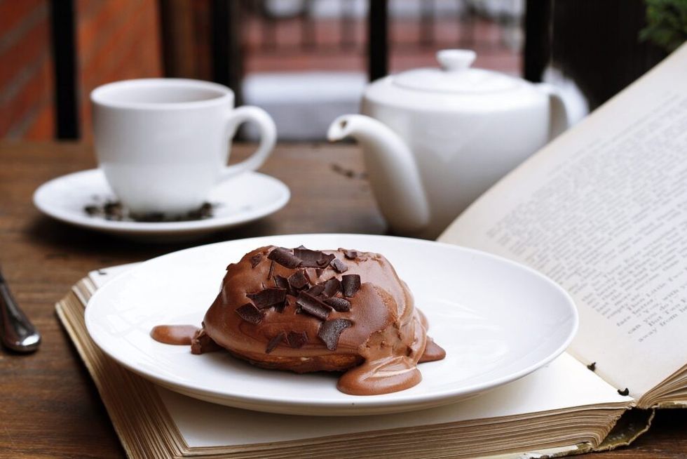 Chocolate-pastry-on-a-table