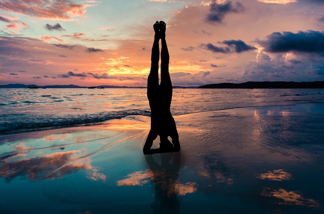 Yoga meditation in water