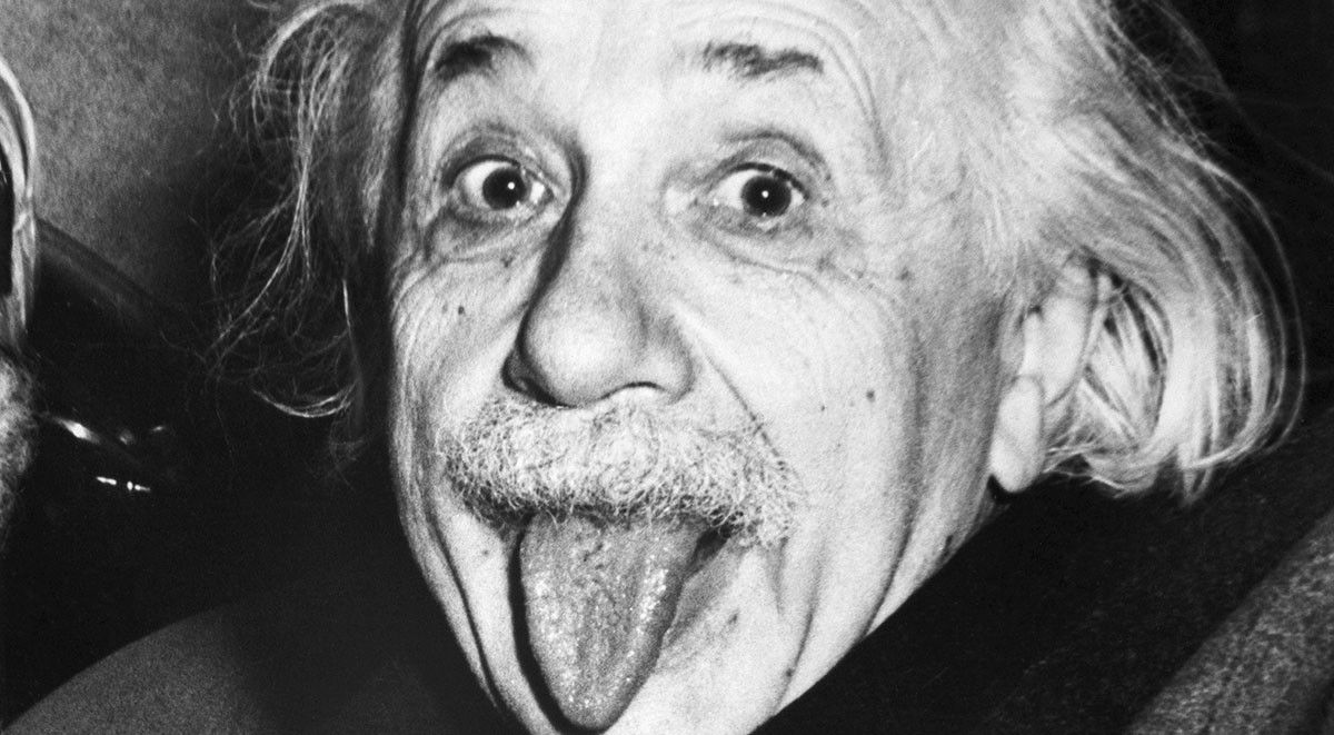 Albert Einstein Sticking Out His Tongue