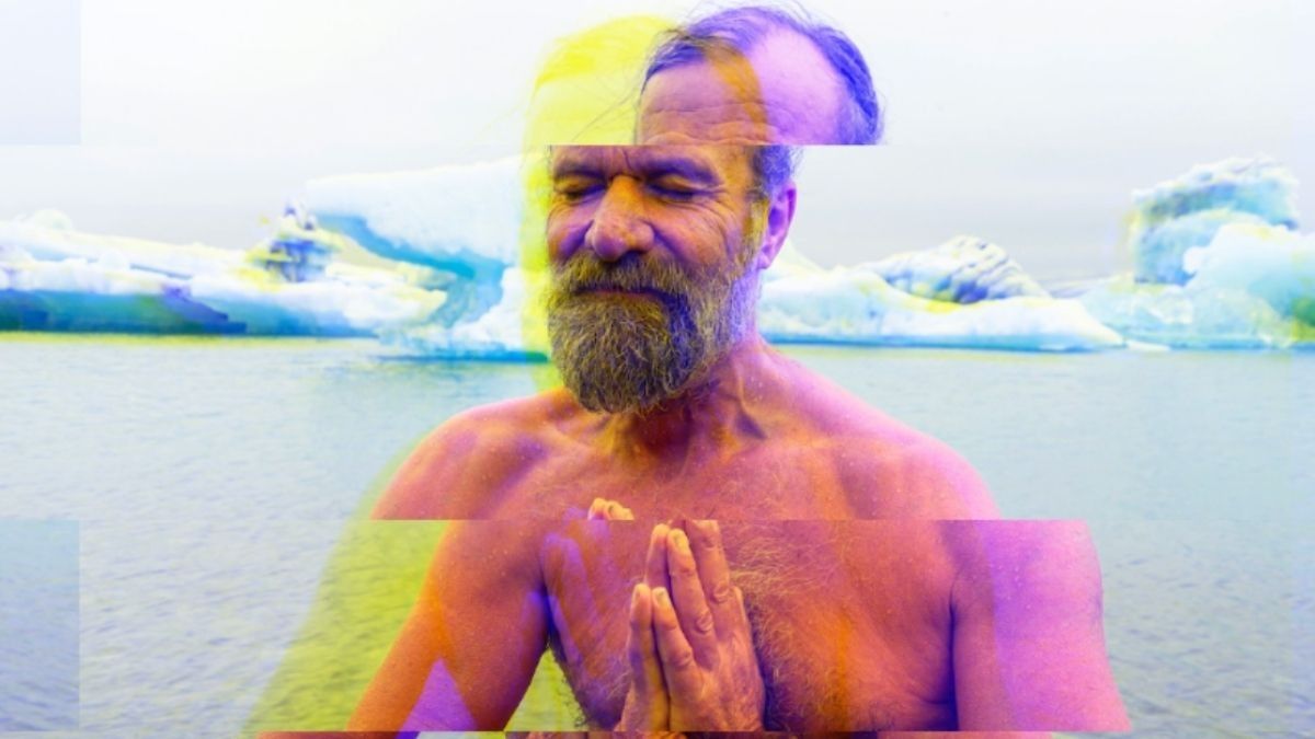 The Iceman Wim Hof with a tv distortion effect