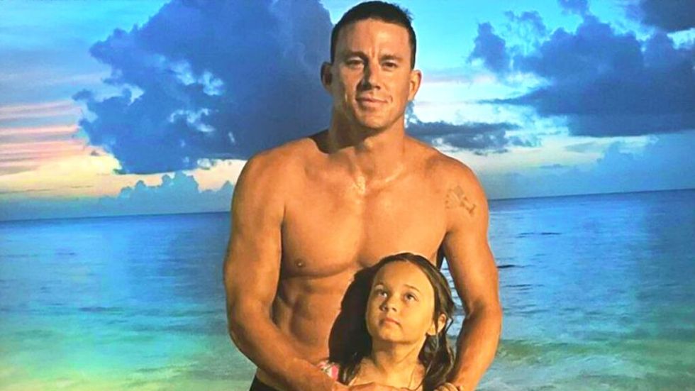 Channing Tatum and his daughter Everly and the beach