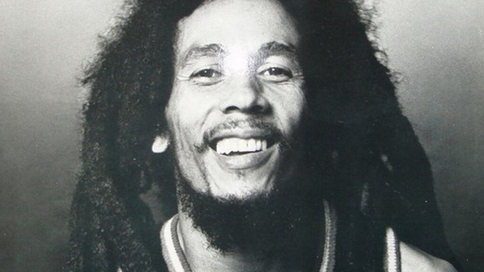 Bob Marley black and white album cover