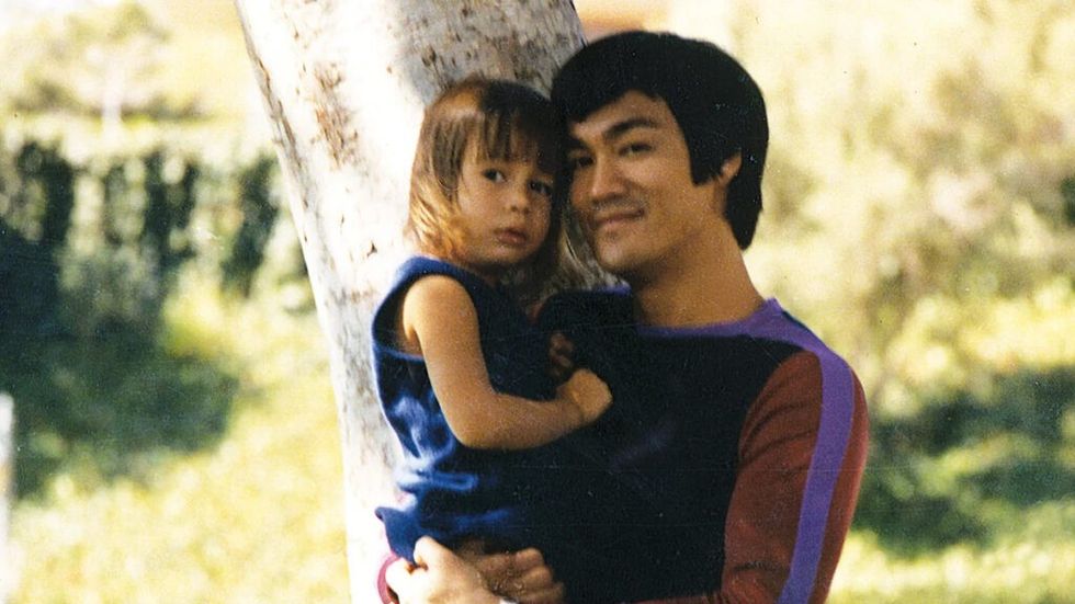 Bruce Lee and young daughter