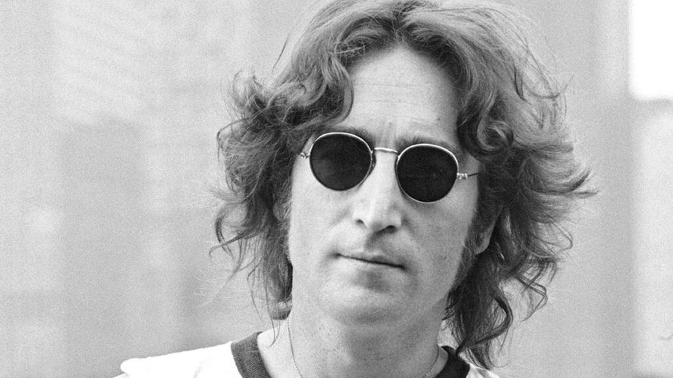 John Lennon black and white in New York City