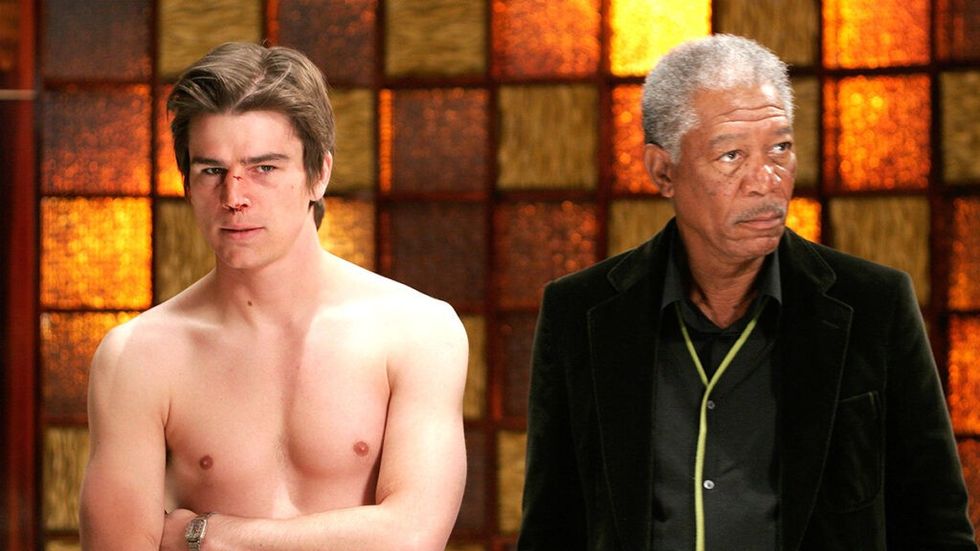 Josh Hartnett and Morgan Freeman in Lucky Number Slevin