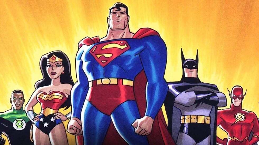 Justice League Unlimited Roster of Superman, Wonder Woman, Batman, Flash and Green Lantern