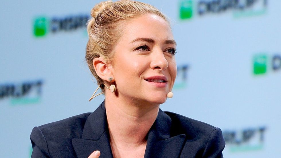 Whitney Wolfe Herd speaking at a social media event