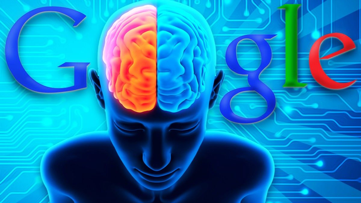 Picture of virtual man with Googe brain