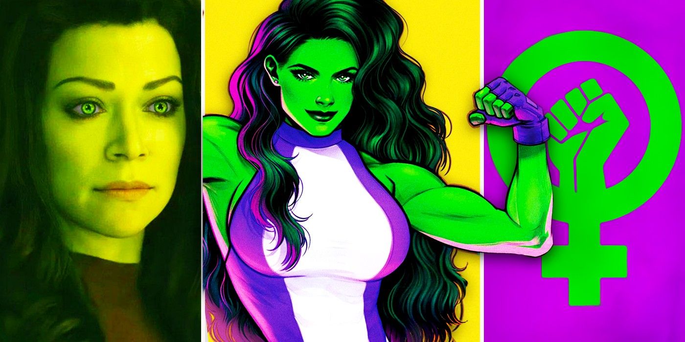 She-Hulk Disney TV series and marvel comic with a feminist flag