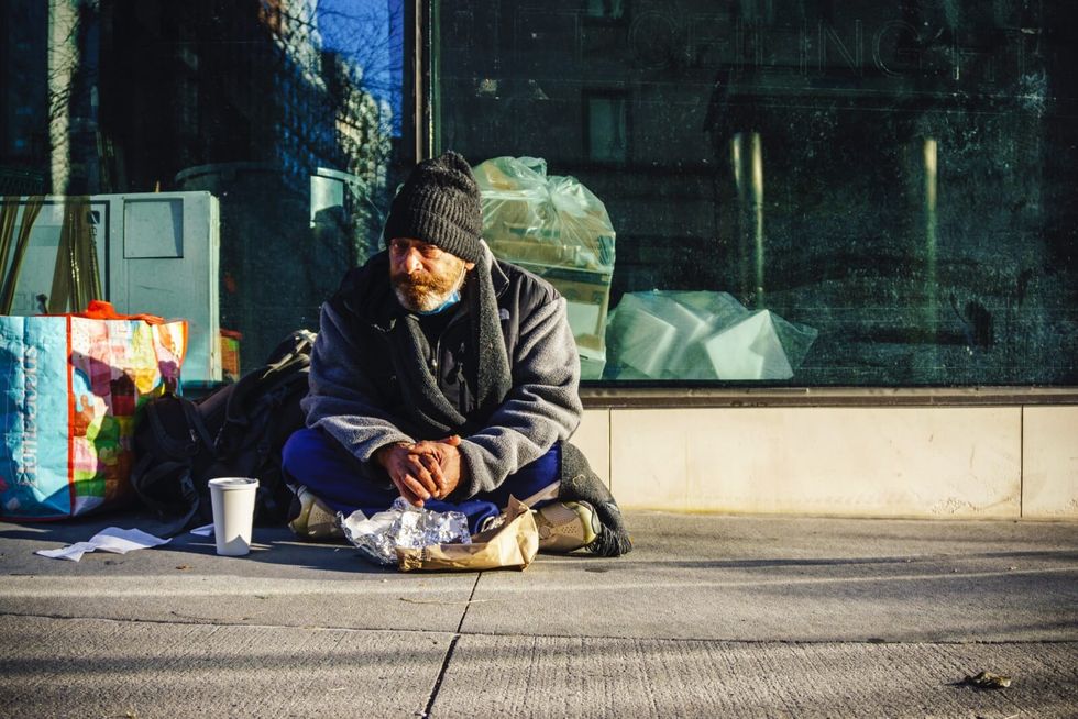 a homeless man 