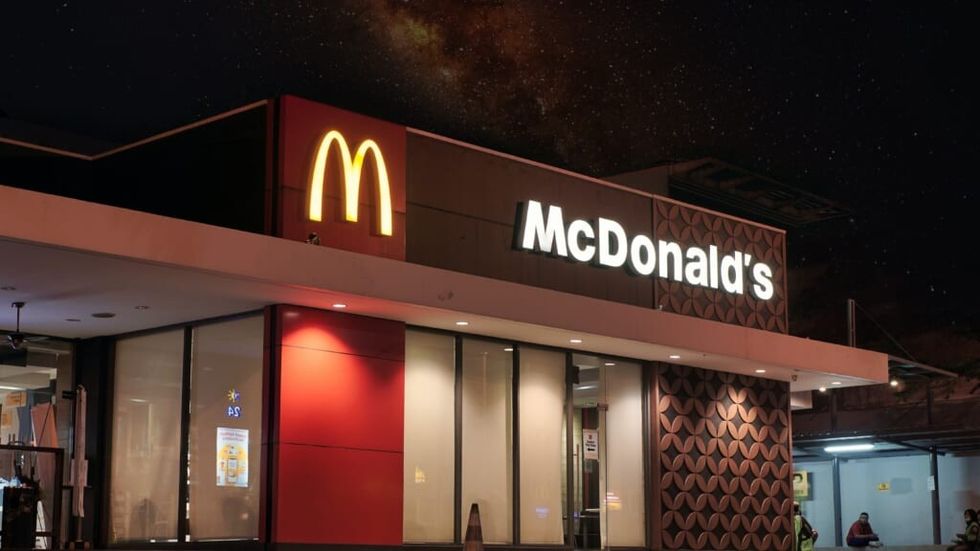 McDonalds restaurant at night