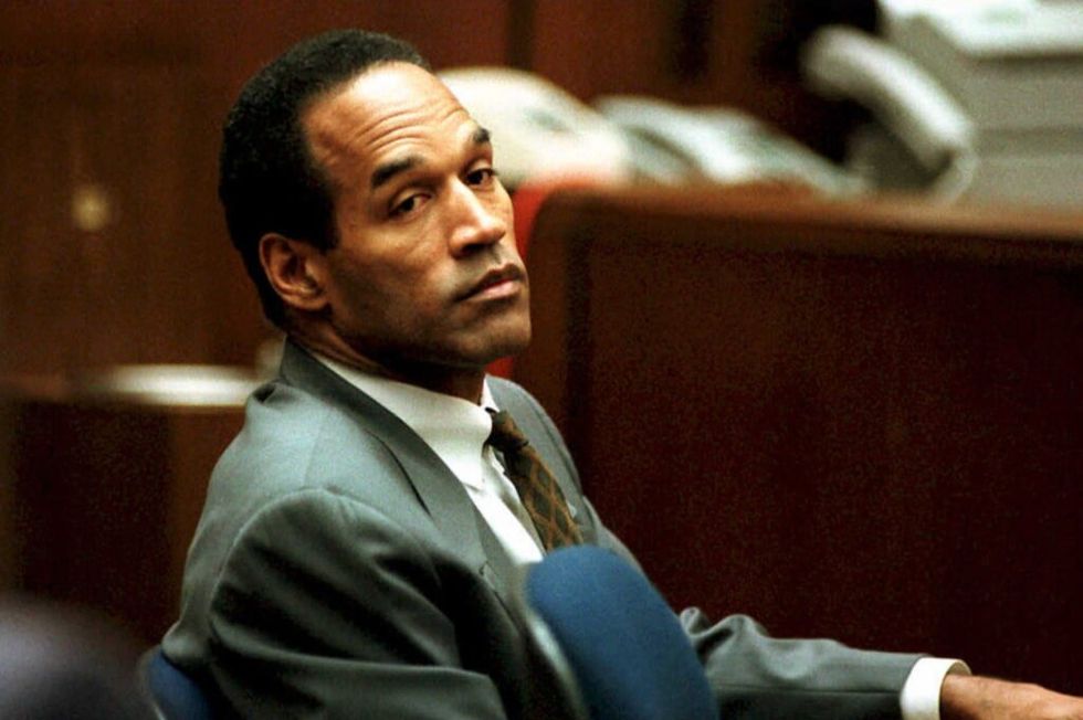 O. J. Simpson sits in Superior Court in Los Angeles