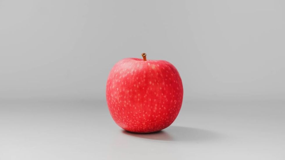 red apple in a studio photo