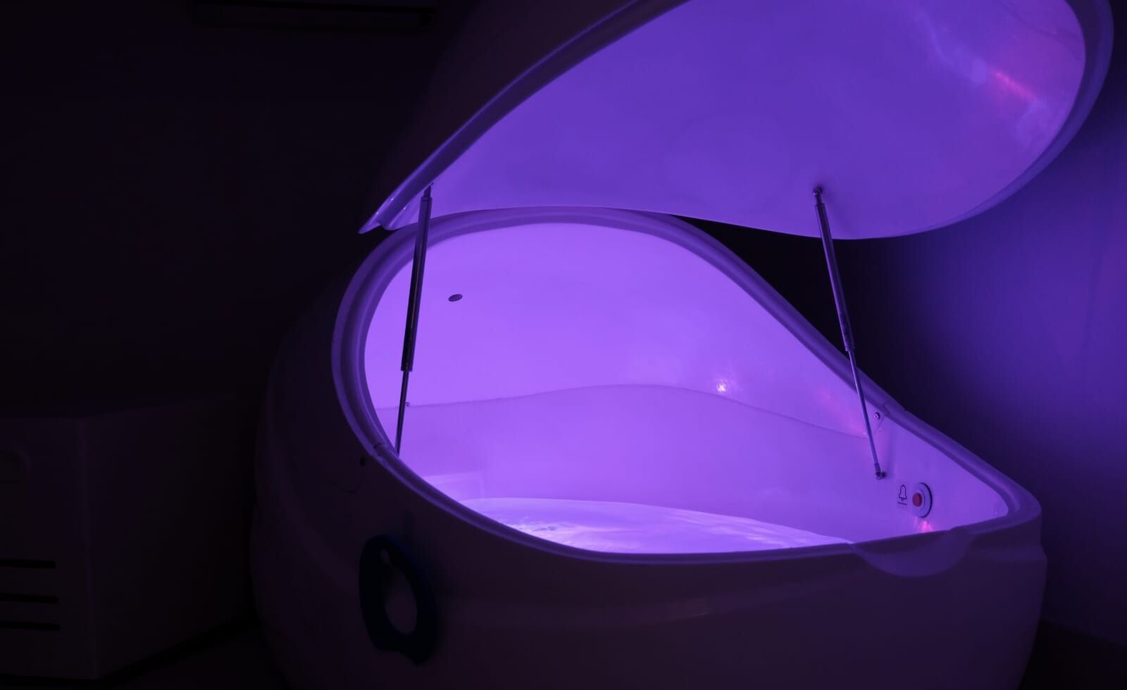 Purple Sensory Deprivation Tank In Darkness