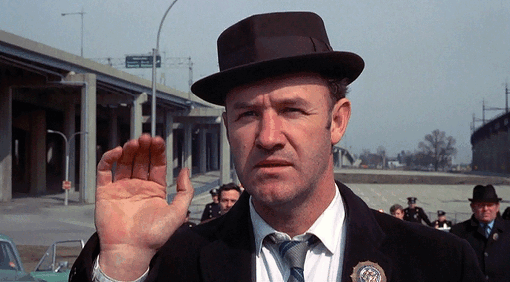 Gene Hackman (als Popeye Doyle) in The French Connection (1971)