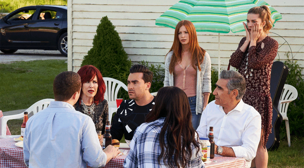 The Rose family barbecue on Schitt's Creek