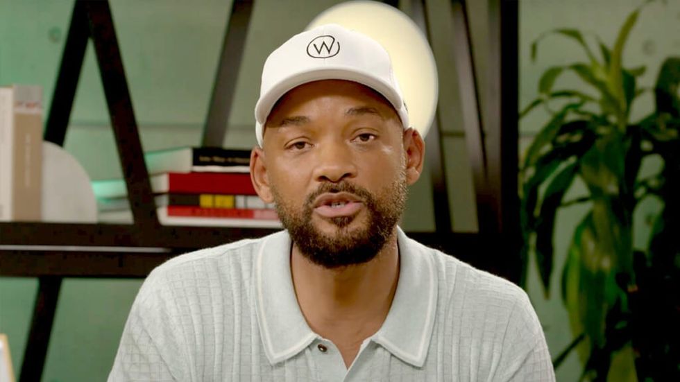 Will Smith in white hat says sorry to Chris Rock