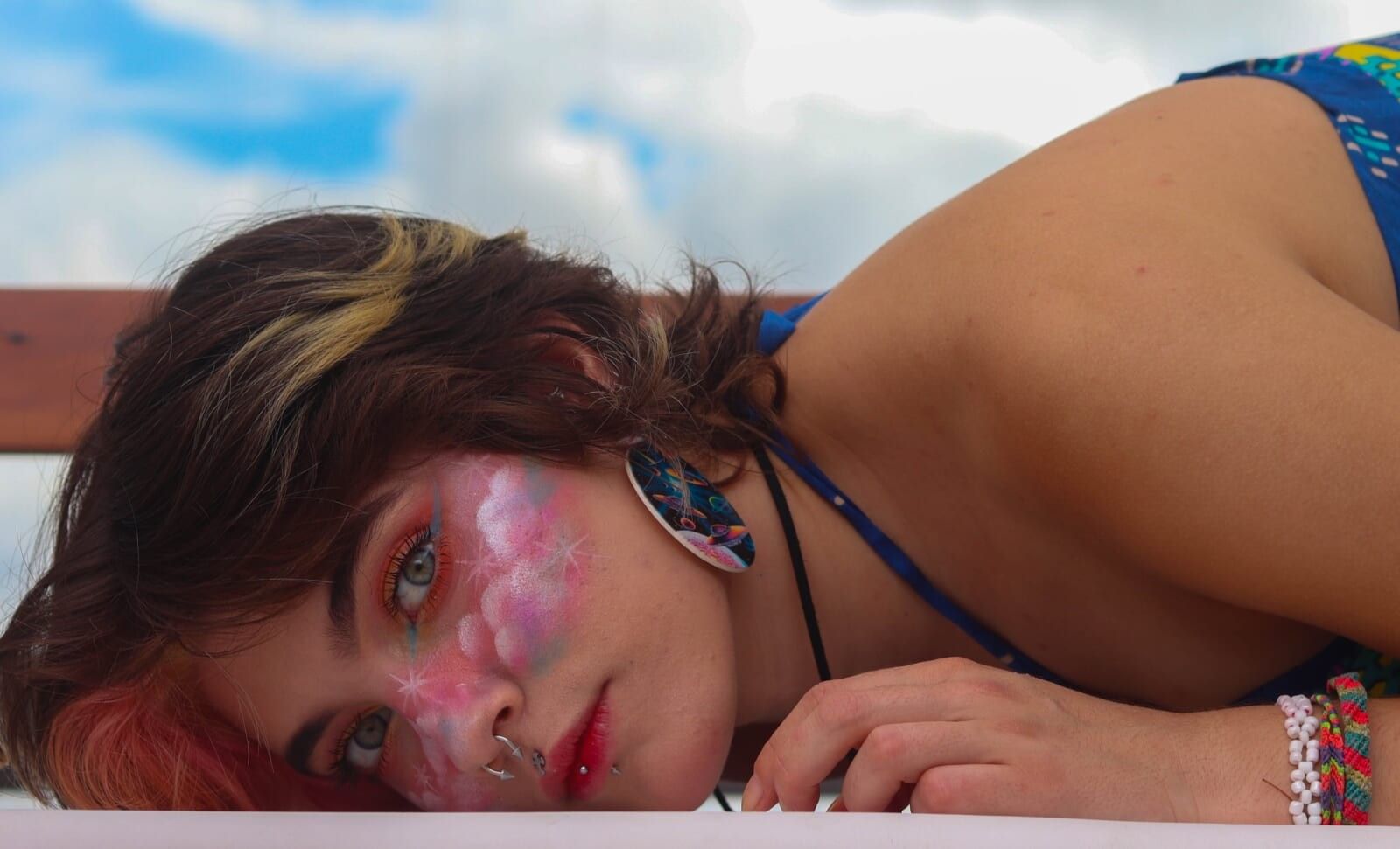 young woman wearing face paint