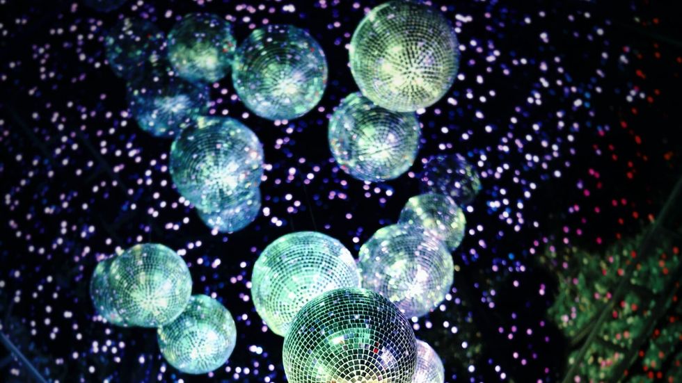 disco balls at a dance