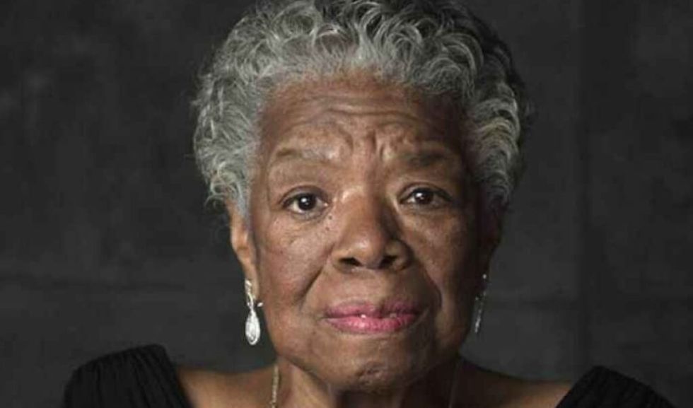 Writer Maya Angelou facing the camera