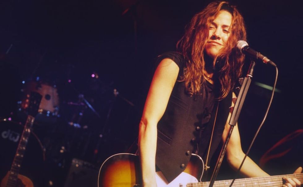 Sheryl Crow at the Pacific Club, Antwerp, Belgium, 28th January 1994.