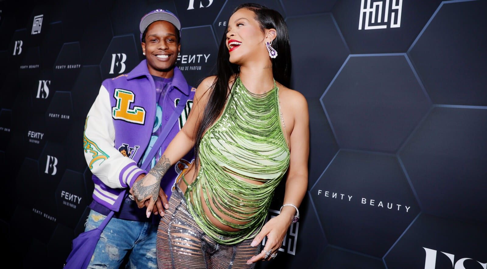 A$AP Rocky and Rihanna red carpet